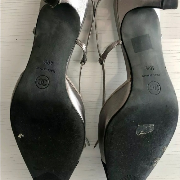 GUARANTEED AUTHENTIC CHANEL KITTEN HEEL SLINGBACKS - Picture 5 of 5